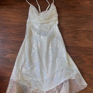 Lucy in the Sky White Sequin Mini Dress